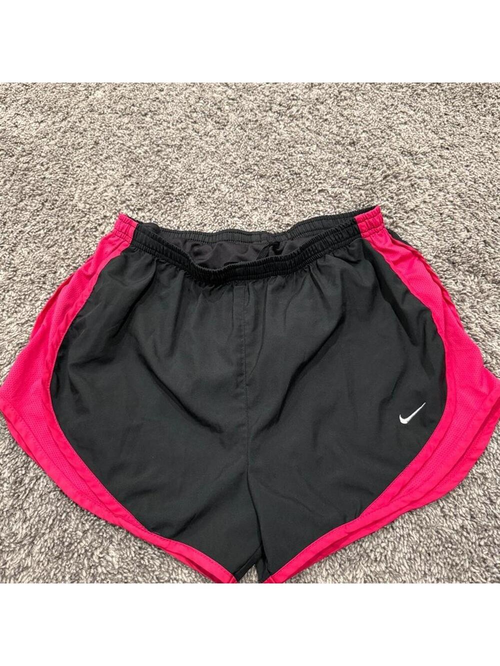 Nike Dri-FIT Black and Pink Athletic Shorts Medium